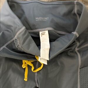 Fabletics Motion365 Gray Leggings with Yellow Accent